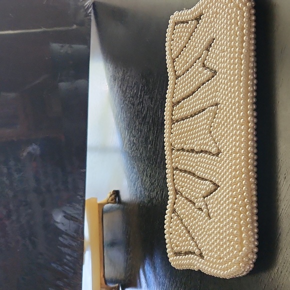 1960's vintage beaded faux pearls clutch bag made in Japan - Picture 7 of 9